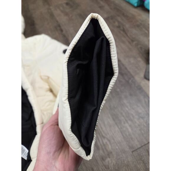 T by Talbots Primaloft Long Cream Ivory Black Puffer Coat Jacket Hooded XL - Picture 3 of 7